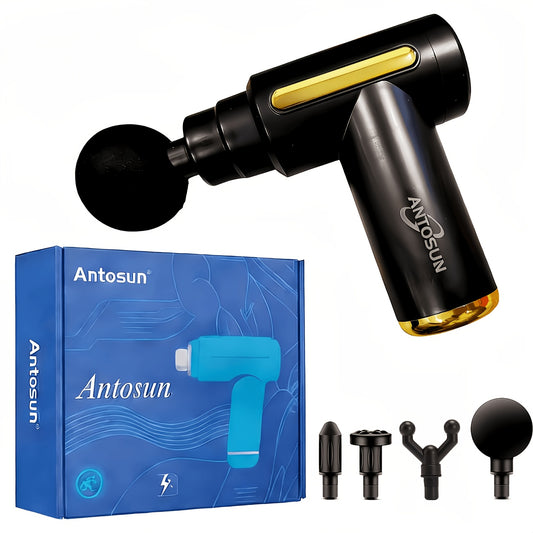 Oversized! Portable Massage Gun Four-Head Set - Elegant Design, USB Rechargeable, Ideal for Relieving in Body, Back, Neck And Waist - The Perfect Holiday Gift for Everyone, Stocking Stuffers for Christmas, Christmas Gifts, Personal Massager