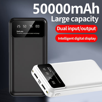 50000mAh Large Capacity Portable Power Bank with LED Display, Flashlight & Fast Charging – Emergency Backup Battery for Phones, Tablets & Electronics, Camping & Travel