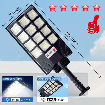 Super Bright Outdoor Solar Lights Wide Angle Motion Sensor, Auto Brightness Adjustment Dusk to Dawn Security Light for Parking Lot Courtyard Garden Garage Farm