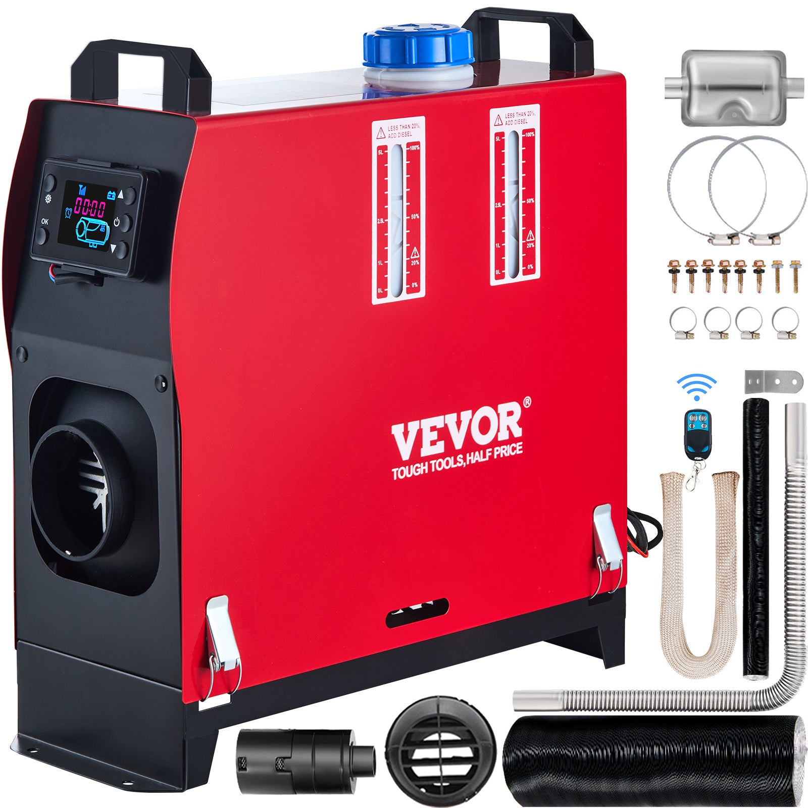 VEVOR Diesel Heater 12V Diesel Air Heater Muffler 8KW Diesel Heater with LCD for Car Trucks and Motor-Home