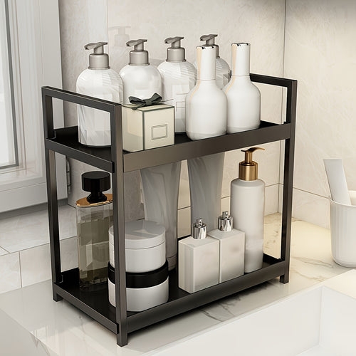 2-Tier Desktop Organizer Countertop Shelf for Cosmetics, Skincare, Perfume, Jewelry & Spices – Bathroom Vanity Organizer, Kitchen Counter Storage, Home Decor