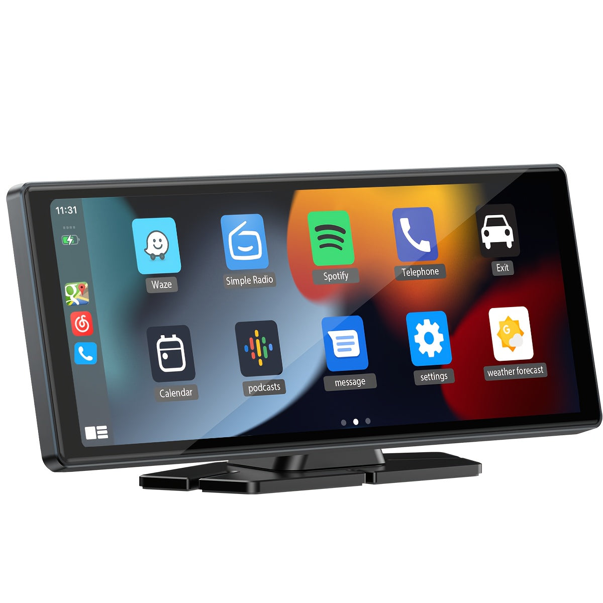 LAMTTO 9.26-Inch Wireless Carplay Screen for Car Compatible with Carplay And Android Auto, Portable Car Stereo with GPS Navigation, Wireless, Mirror Link, Drive Play, Screen for All Vehicles, Without Battery