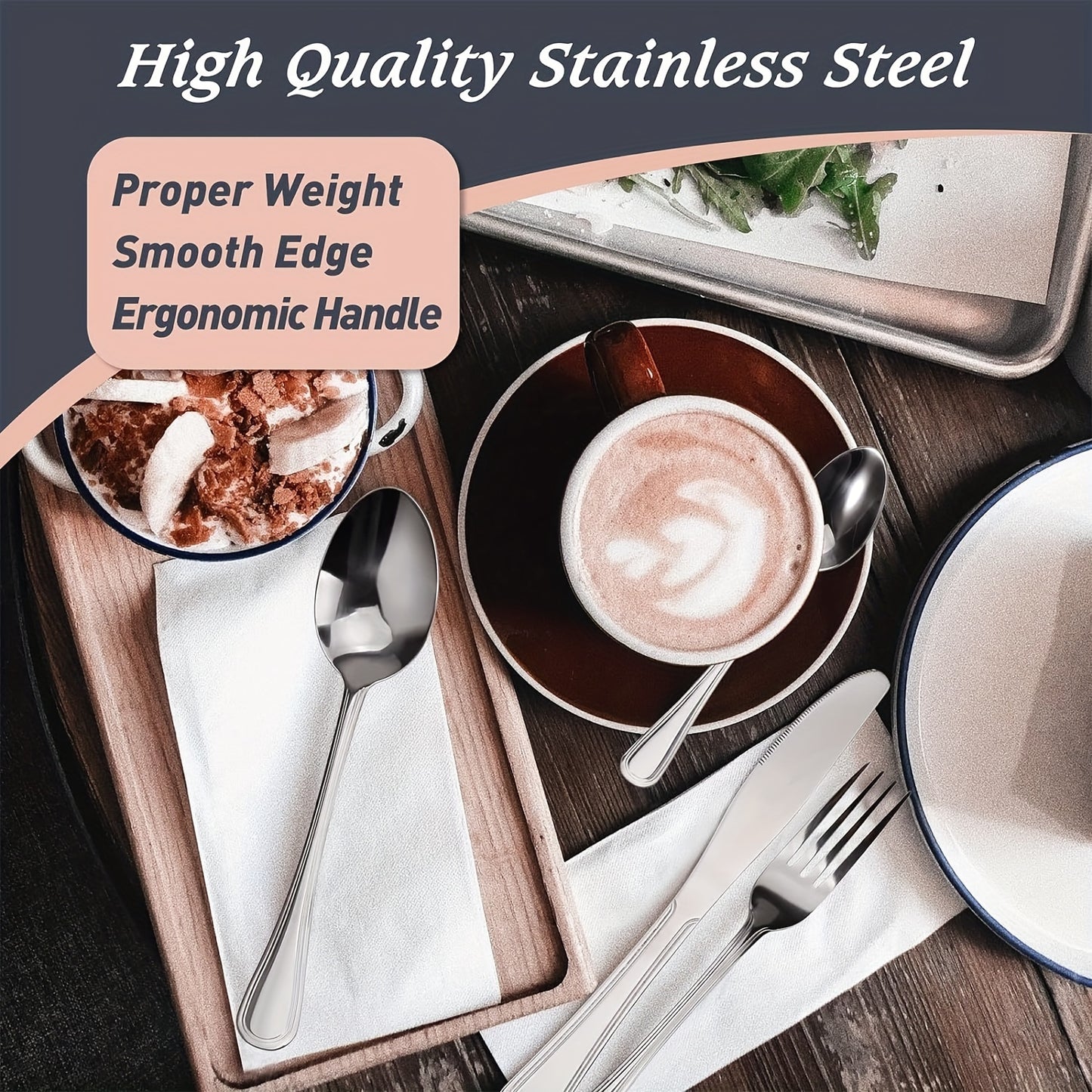 Stainless Steel Cutlery Set Multi-Size 20-120pcs – Mirror Polished Flatware for Home Kitchen Restaurant Hotel, Dishwasher Safe, Perfect for Weddings & Gifts