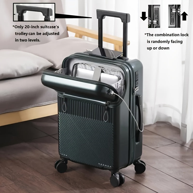 20-Inch Carry-On Trolley Suitcase with Password Lock & Spinner Wheels – Large Capacity Lightweight Boarding Luggage for Daily Travel | Unisex Design | ShopVora CA