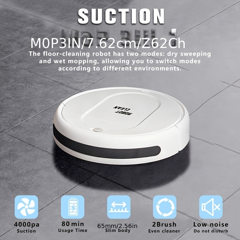 Robot Mop, Steam Cleaner, 3-In-1 Mopping, Dusting, And Humidifying Functionality. Wet/Dry Mop with Spray Feature. Up to 75 Minutes of Runtime. Efficient Cleaning. Essential for Apartments, Dorms, And Homes. Perfect Gift