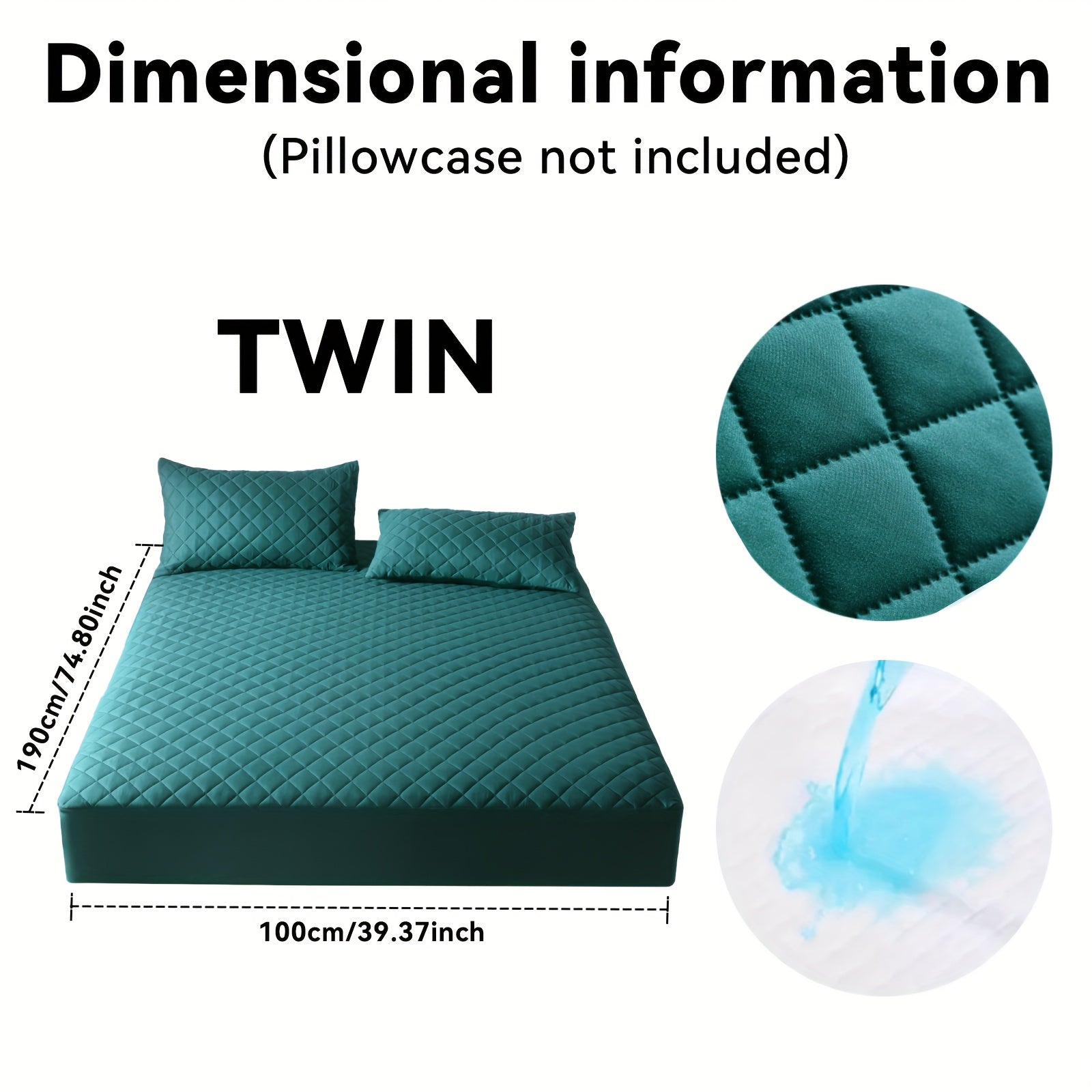 Waterproof Mattress Protector Set 2/3pcs, Thick Deep Pocket 9-15" Fitted Sheet & Pillowcase, Soft All-Season Bedding, Machine Washable – Twin Full Queen King, Multiple Colours