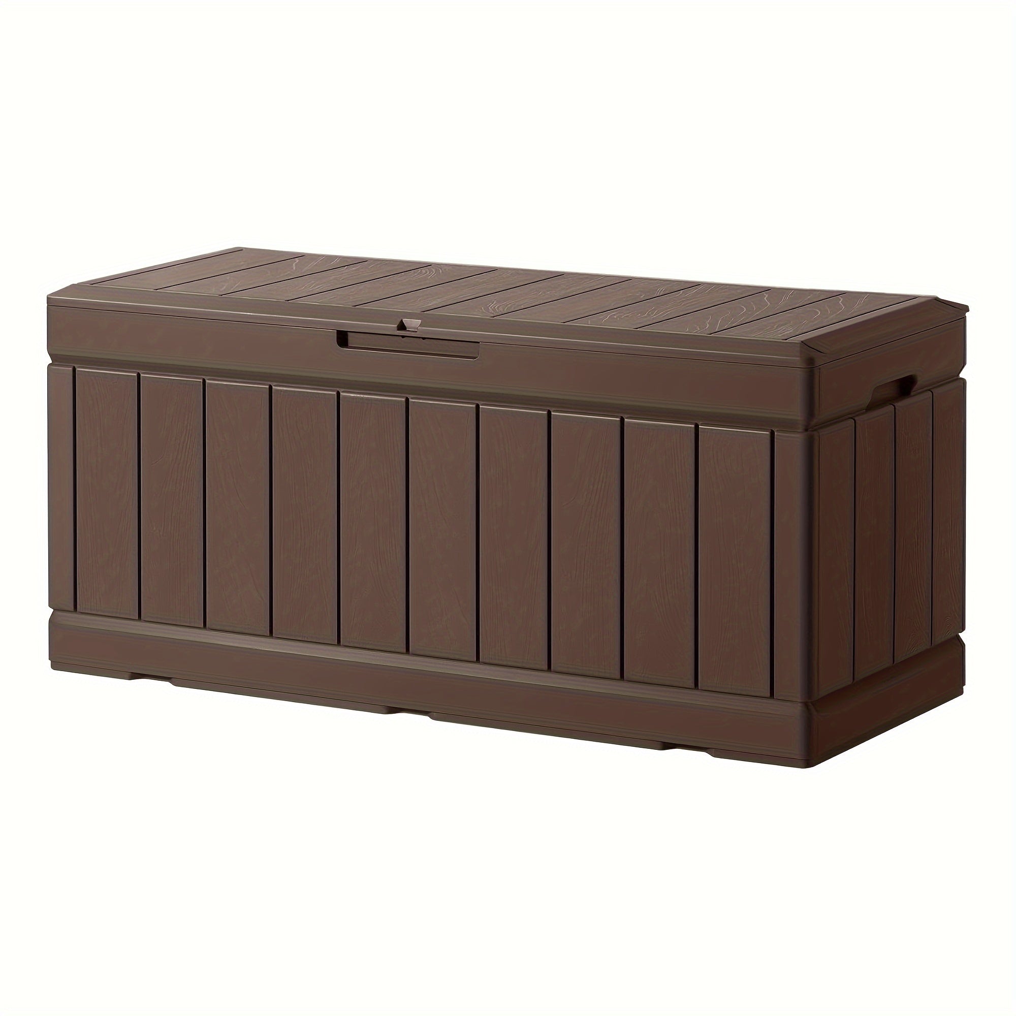 88 Gallon Resin Deck Box Outdoor Lockable Storage Box – Waterproof Large Cushion Storage Bench for Patio, Backyard, Pool Supplies & Sports Equipment