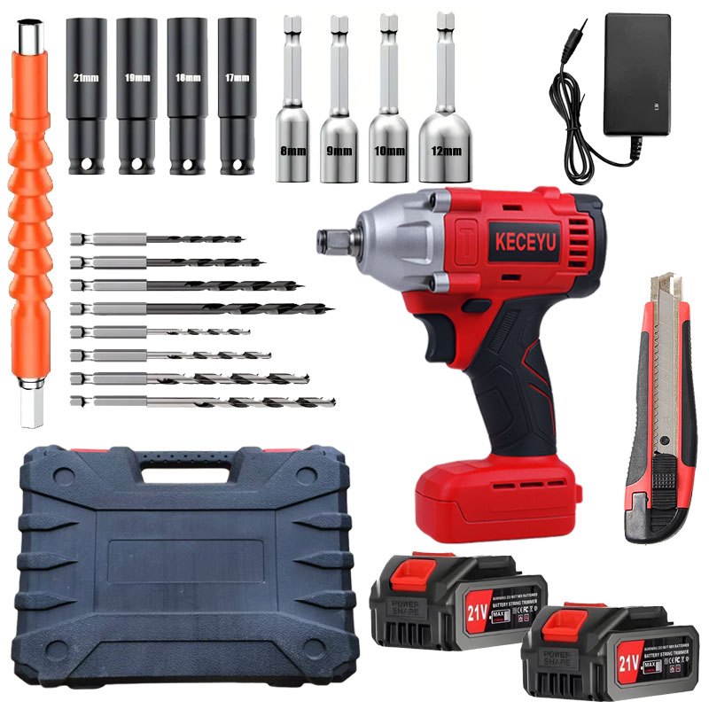 [Cordless Impact Wrench] 21V Cordless Impact Wrench | Portable And Easy-to-use, Wireless, Rechargeable Electric Impact Tool, Portable Fast Charger - Suitable For Home And Car Maintenance And Repair Of Electric Tools,Ergonomic Grip & Compact Design