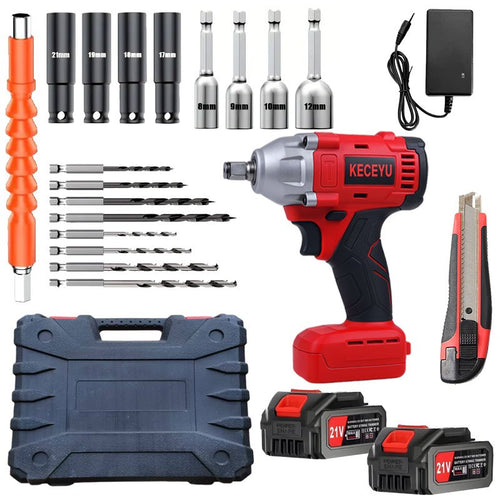 21V Cordless Impact Wrench Ergonomic Compact Design – High-Torque Rechargeable Electric Wrench with Fast Charger, Low Vibration, for Home, Car & DIY Repair Canada