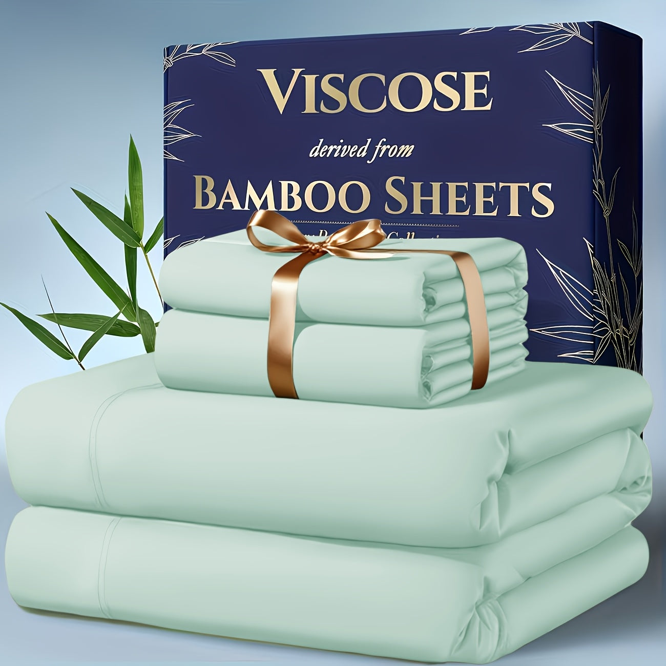 Extra Deep Pocket Bamboo Cooling Bedding Set – Breathable Fitted Sheet, Flat Sheet & Pillowcases for Hot Sleepers & Night Sweats, Twin Full Queen King | Perfect Family Gift | Canada
