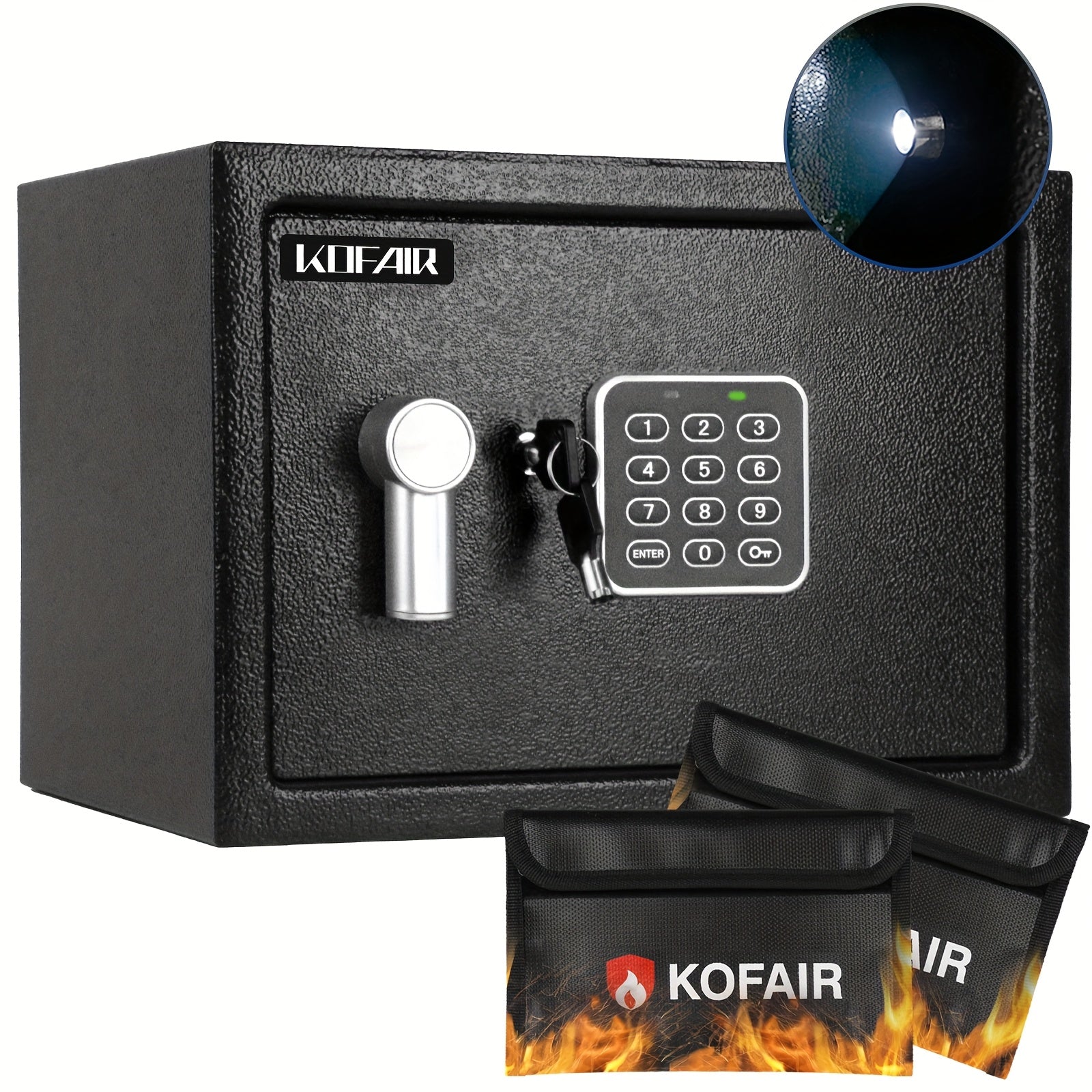 Fireproof Safe Box with Digital Keypad Lock & Fireproof Bag – Home & Office Security Storage for Cash Documents Jewellery & Valuables, Multiple Sizes, Black Silver & Pink, Canada