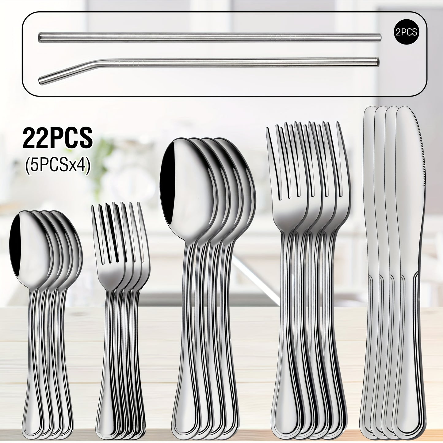 Stainless Steel Cutlery Set Multi-Size 20-120pcs – Mirror Polished Flatware for Home Kitchen Restaurant Hotel, Dishwasher Safe, Perfect for Weddings & Gifts