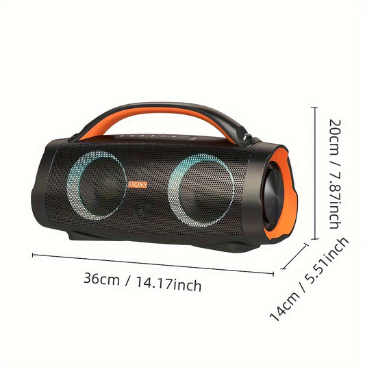 DOSS 100W Outdoor Speaker Bluetooth 5.3 with Stereo Sound, Rich Bass, 20 Hours Playtime, 10400mAh Power Bank, Mixed Color Party Light, IPX6 Portable Speaker for Camping, Beach
