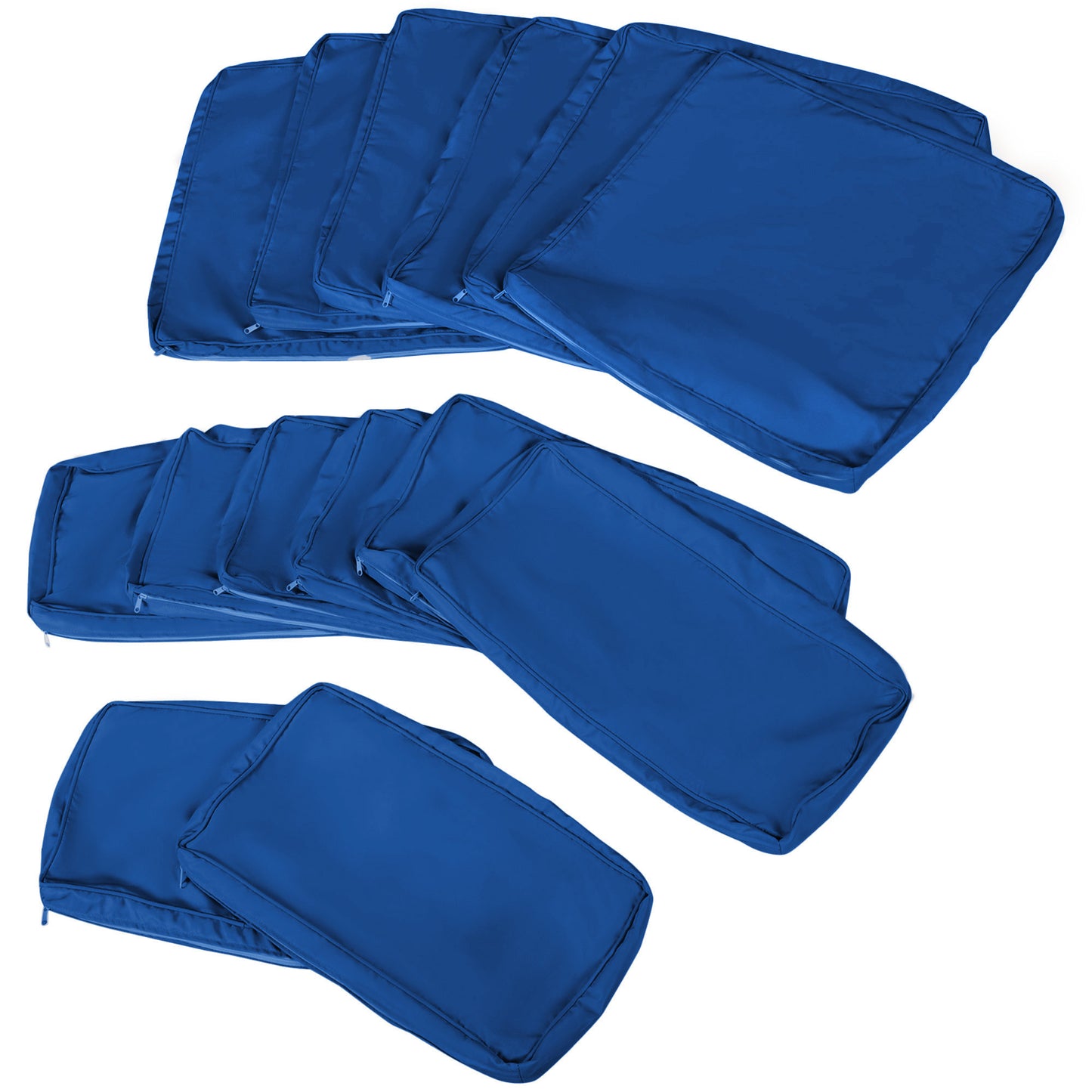 Outdoor Cushion Covers 14 Pcs Replacement for Rattan Sofa Set Polyester Waterproof Dustproof Machine Washable Zipper Closure Navy Blue - Patio Garden Furniture Covers, Canada