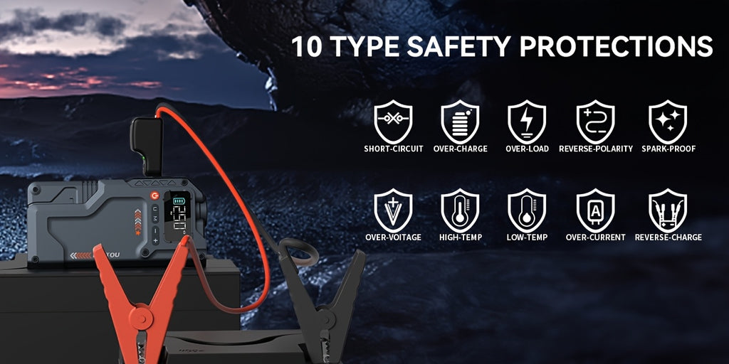 Car Jump Starter, 8000A&6000A Battery Jump Starter With Air Compressor, For Up To 2.64gal Gas And 2.11gal Diesel Engines, 12V Lithium Portable Jump Box Car Battery Jumper Start With LED Light Quick-Charge Battery Charger Power Bank