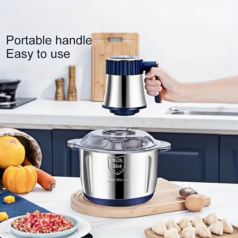 1.32gal Large Capacity Stainless Steel Electric Food Chopper And Processor - Bi-Level Blades, 40, 000 RPM Motor, Sturdy Construction, Vegetable Slicer And Chopper - Perfect for Kitchen Vegetables, Fruits, Onions, Garlic, Nuts, Meat, Dough, And More
