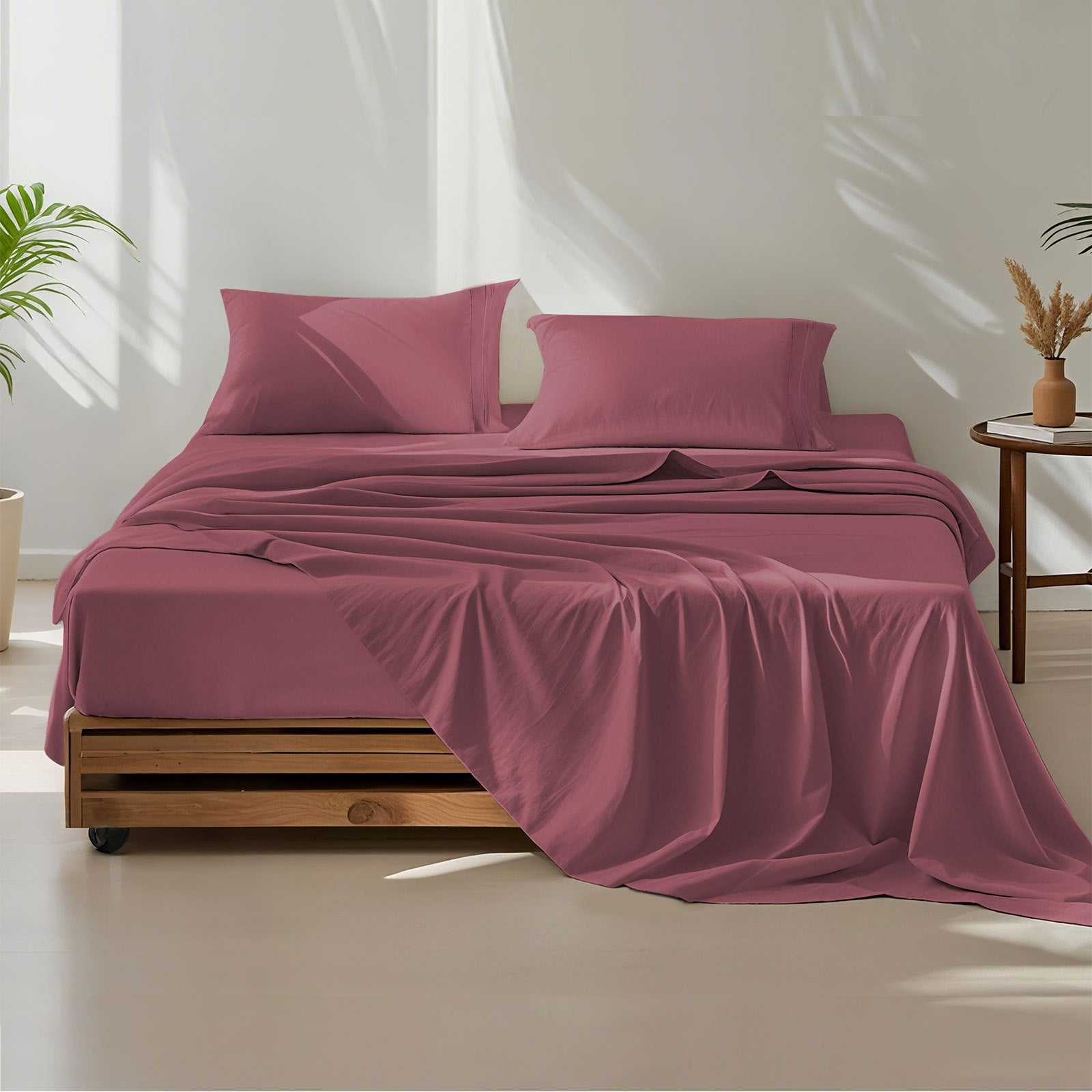 3/4pcs 14 Inch Deep Pocket Sheet Set – Lightweight, Breathable and Cooling – Wrinkle and Fade Resistant, Hotel Luxury–Ideal for Home, Dorms and Cool Summer Nights – Great Fall Winter Gift – Pillowcase, Flat Sheet, Fitted Sheet, Twin Full Queen King