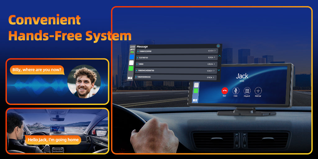 Lamtto 9.26 inch Car Stereo for Wireless Car play and Android Auto, Portable Carplay Screen for Car, with FM, GPS Navigation, AirPlay, AUX/FM, Bluetooth, Voice Control for Android 11+ (7-inch, 9-inch, and 9.26-inch models are available)