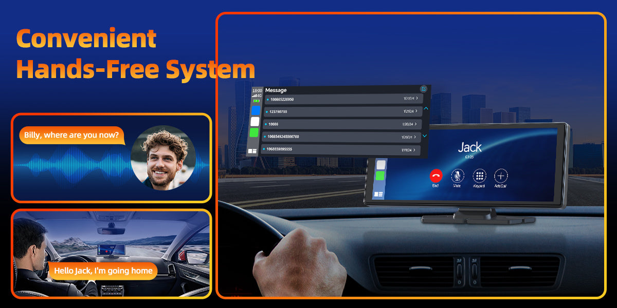 Lamtto 9.26 inch Car Stereo for Wireless Car play and Android Auto, Portable Carplay Screen for Car, with FM, GPS Navigation, AirPlay, AUX/FM, Bluetooth, Voice Control for Android 11+ (7-inch, 9-inch, and 9.26-inch models are available)