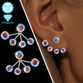 EJG - 925 Silver Colorful Moissanite Women's Earrings, Hypoallergenic, Nickel-free, Unique Design, Dazzling, Holiday Gift for Friends, Women's Jewelry That Can Be Worn At Parties And Daily Occasions