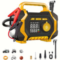 Jump Starter with Air Compressor, 7000A Portable Car Battery Jump Starter (2.64gal Gas/2.25gal Diesel), Battery Charger Booster, 150PSI Auto-Shutoff Tire Inflator, Portable Jumper Cables, LED Light, High-Capacity Power Bank