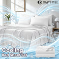 Ice Cooling Bed Sheet Set - King Size Bed Sheets Sets, Breathable And Smooth - Cooling Kids Bedding Set, Fit For Hot Sleepers And Sweats, Pillowcases, Flat Sheet And Fitted Sheet - Room Decor