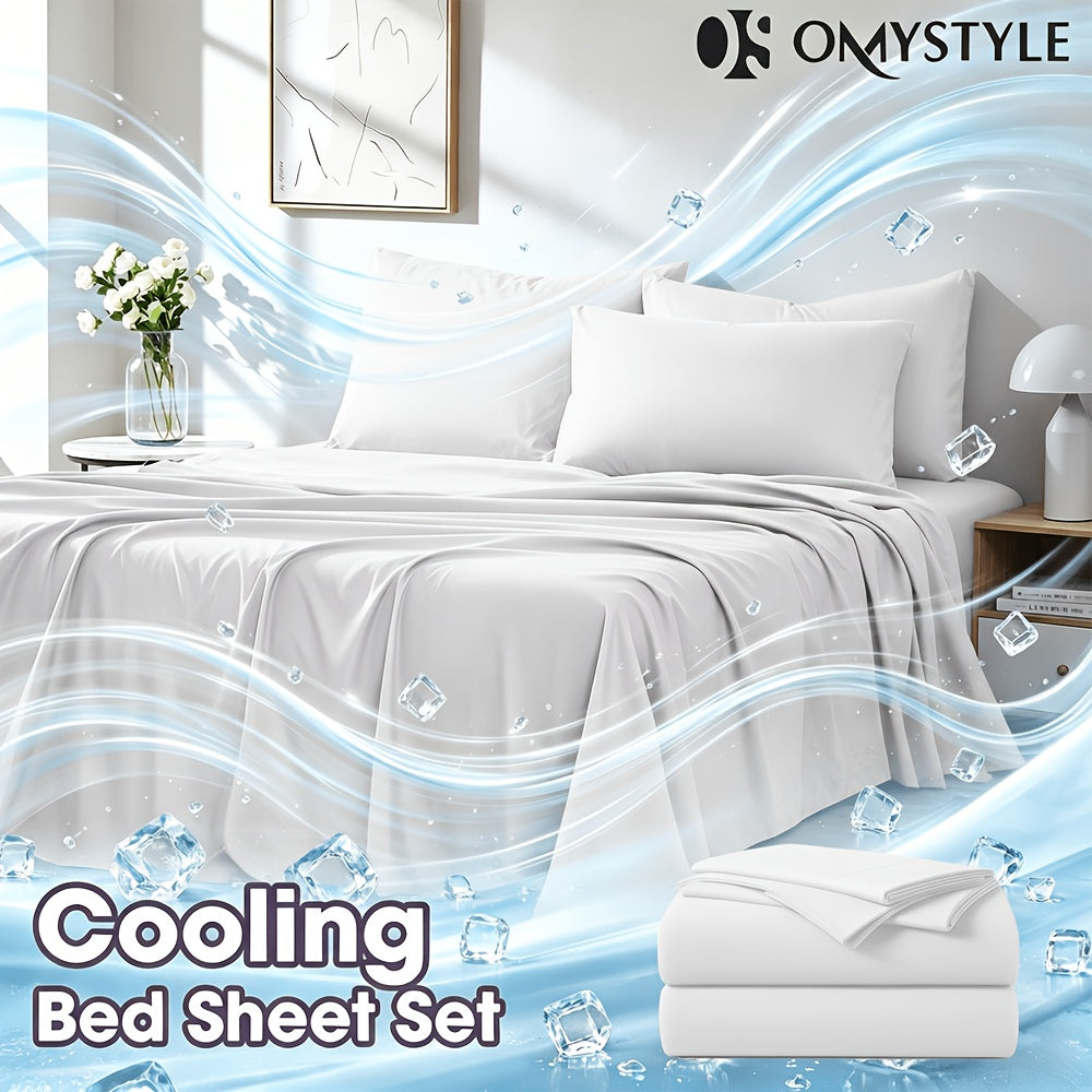 Ice Cooling Bed Sheet Set – Breathable Smooth Sheets for Hot Sleepers, Fitted Sheet Flat Sheet & Pillowcases, Twin Full Queen King, 10 Colours – ShopVora CA