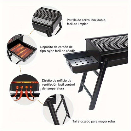 Portable Folding Charcoal BBQ Grill 24x13 Inch – Compact Outdoor Barbecue for Camping, Hiking, Picnics & Travel, Easy Setup & Cleanup | ShopVora CA