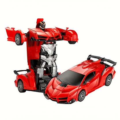 Transforming Car Robot Toy 1:18 Scale – One-Button Deformation with 360° Rotating Drifting, RC Stunt Car for Kids, Best Birthday & Christmas Gift for Boys