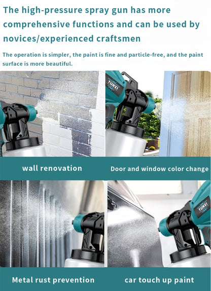21V Cordless Paint Sprayer Gun 1000ML Container – 4 Nozzle Sizes Multiple Spray Patterns, Ergonomic Handle for Furniture Walls Fences Automotive & DIY Painting Projects, Canada