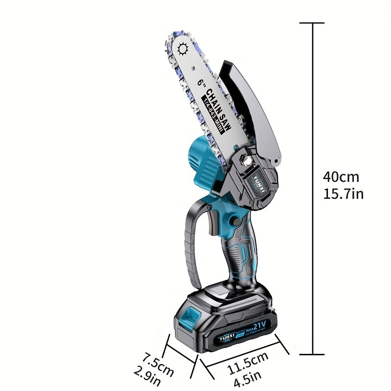 Mini Chainsaw Cordless – Lithium Battery Handheld Electric Pruning Saw for Tree Trimming, Branch Cutting, Logging & Camping | Safe & Lightweight Garden Power Tool, Gift for Men & Dad