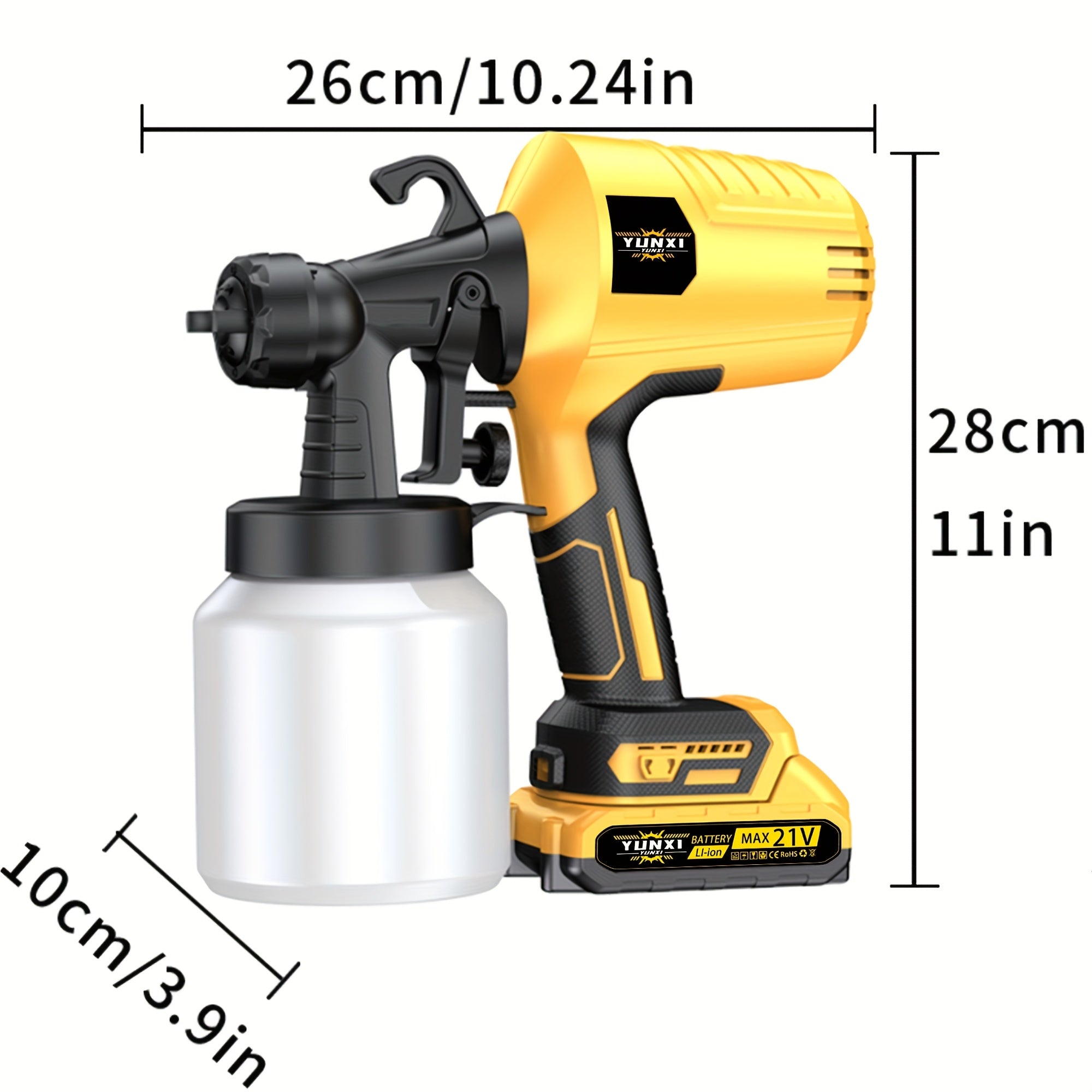 Paint Sprayer Cordless Airless – Rechargeable Lithium Battery Electric Spray Gun with Multiple Modes, Easy Clean, for House Walls, Wood Furniture & Fences | Indoor & Outdoor Painting Tool, Gift for Men
