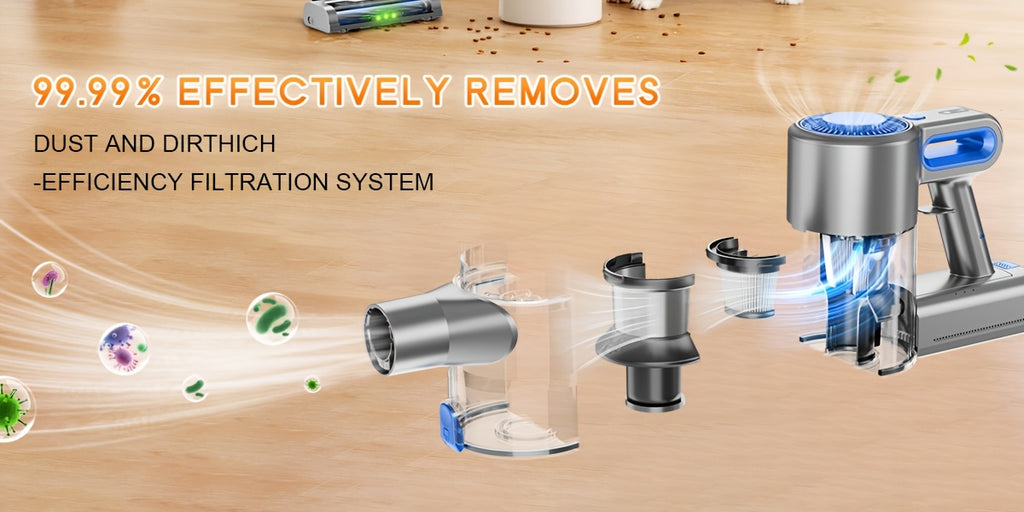 Max 70Kpa Portable Household Low Noise Vacuum Cleaner Handheld Vacuum Cleaner Aspirating Vacuum Cleaner, Suitable for Hard Floors, Pet Hair, And Carpets, Lightweight Powerful Vacuum Cleaner Includes Corded And Cordless Vacuum Cleaners