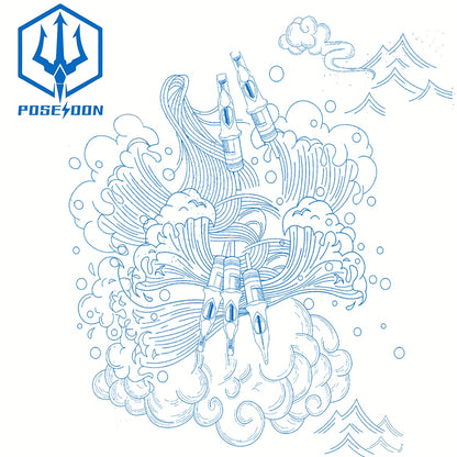 Wireless Tattoo Pen Kit for Beginners – POSEIDON Complete Tattoo Gun Set with Power Supply, 20pcs Cartridge Needles, 11 Colour Inks & LCD Display | Valentine's Day Gift
