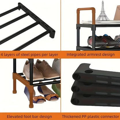 Entryway Shoe Rack Organizer – Multi-Layer Shoe Cabinet, Freestanding Multifunctional Storage Shelf for Hallway Bedroom Closet