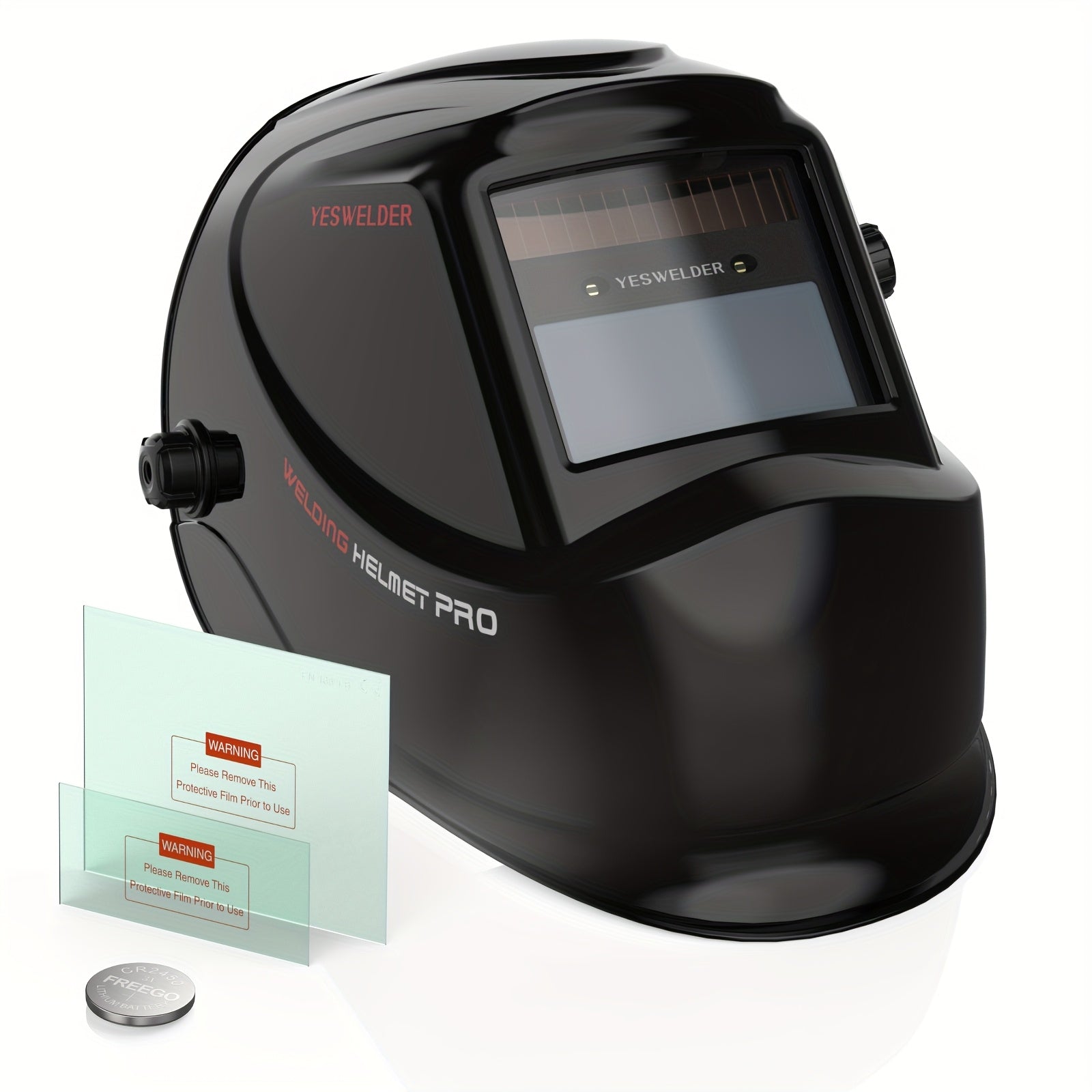 YESWELDER Auto-Darkening Welding Helmet – Solar Powered, True Color, Wide Shade 4/9-13 | TIG, MIG & ARC Welding Hood | Model LYG-L500A | Professional Welder Safety Gear | ShopVora CA