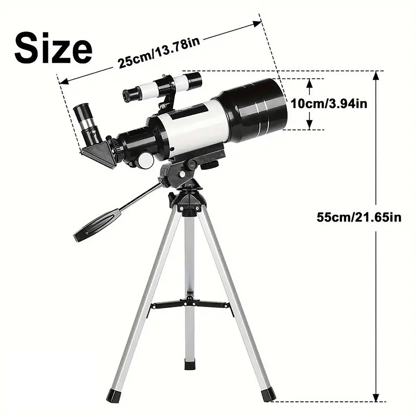 HD 150X Astronomical Telescope 700mm Aperture, Portable Refractor with Adjustable Tripod & Smartphone Phone Adapter – Ideal for Stargazing, Moon & Planet Viewing, Adults & Beginners