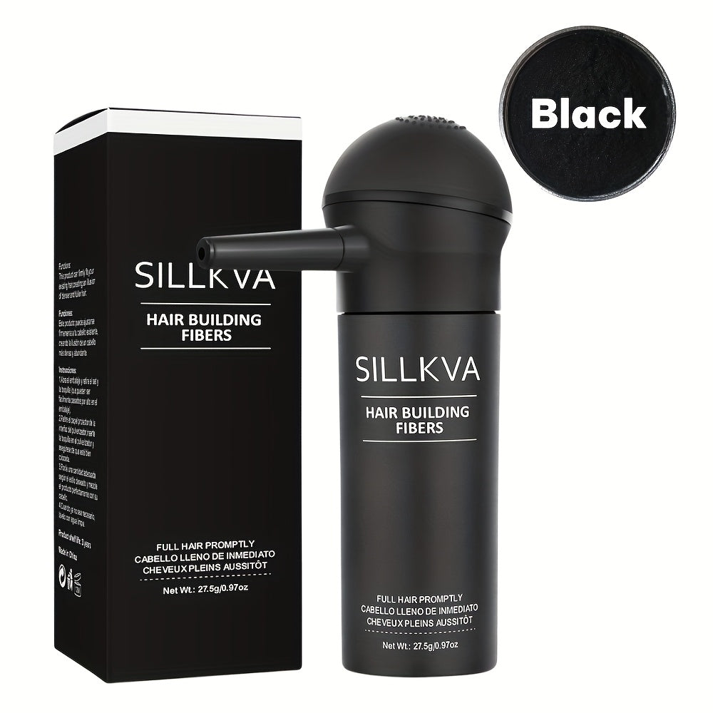 SILLKVA Volumizing Fiber Powder with Special Applicator - Precise Application for Instant Volume, Natural Coverage, Net Weight 0.97oz