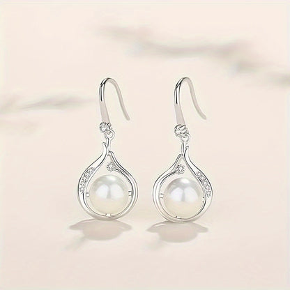 S925 Sterling Silver Freshwater Pearl Earrings for Women – Elegant Drop Earrings with Ear Hooks, Perfect Proposal, Engagement & Wedding Gift for Girlfriend | ShopVora CA