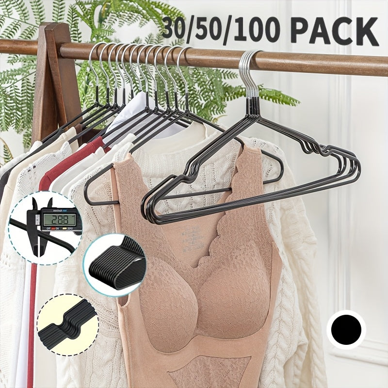 Heavy-Duty Anti-Slip Plastic Hangers 30/50/100 Pack – Standard Suit Hangers for Closet Organization, Bedroom, Dormitory & Wardrobe Storage