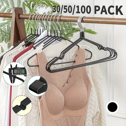 Heavy-Duty Anti-Slip Plastic Hangers 30/50/100 Pack – Standard Suit Hangers for Closet Organization, Bedroom, Dormitory & Wardrobe Storage