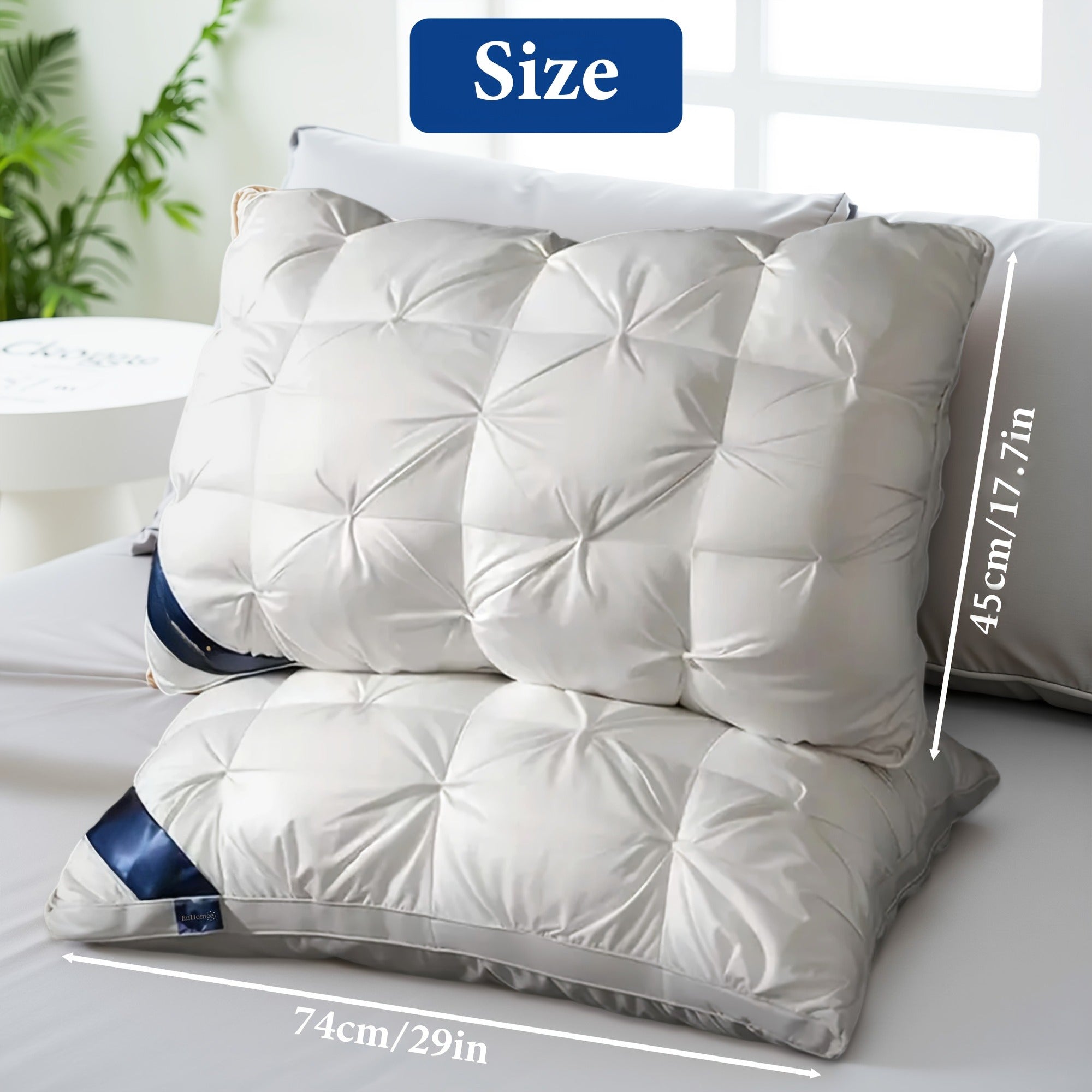 2pcs Luxury Hotel Pillows - Ultra Plush Heavyweight Bed Pillows with Slow Rebound & Neck Support | All-Season Cooling Pillows for Side, Back And Stomach Sleepers | Non-Flattening Plush Comfort Design