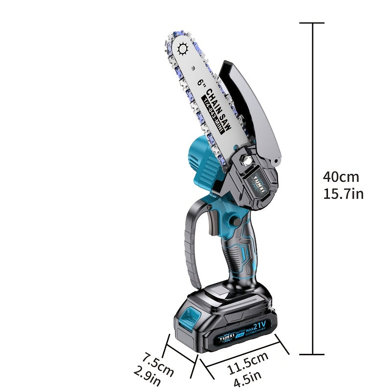Wireless Mini Chainsaw, Portable Battery-powered Handheld Electric Chainsaw, Lightweight Single-handed Compact Chainsaw, Suitable for Tree Trimming And Branch Pruning, Ideal for Home Gardens And Wood Processing