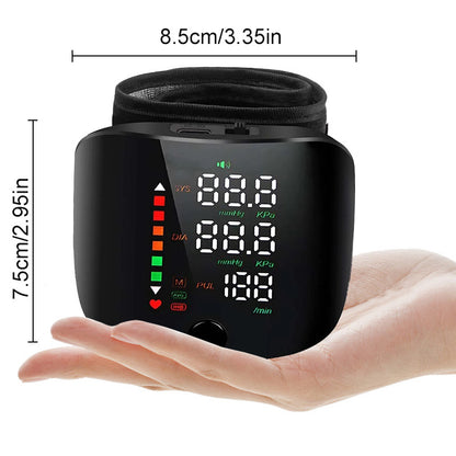 Wrist Blood Pressure Monitor with Voice Broadcast – LCD Display, Irregular Heartbeat Alarm, 2-User 198 Memory, USB Rechargeable, Home BP Monitor Gift Canada