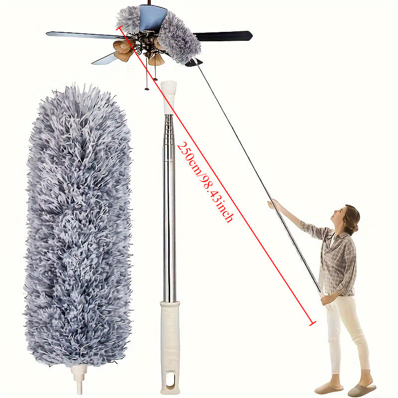Adjustable And Bendable Microfiber Duster - Washable, Reusable Cleaning Tool for High Ceilings, Furniture, And Cars, 3 Red Thumbs-Up Symbols of Approval, Dusting Tools for Cleaning