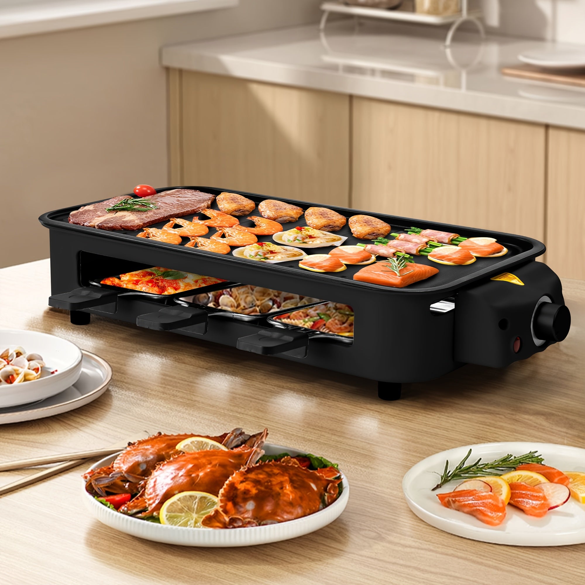 Smokeless Electric Grill, Indoor Grill with Removable Non-Stick Plate, Indoor Grill, Kitchen Must Haves, 1700W, Portable BBQ Grill, Electric Griddle, Best Quality Items, Dishwasher Safe, Hot Pot, Cooking, Gifts, Gift Ideas, Perfect Gift for Christmas