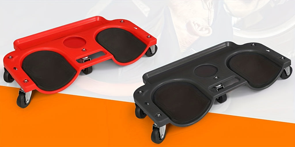 Rolling Knee Creeper, Durable Knee Pads with Full 360 Degree Turn Casters And Tool Tray, Garage Kneeling Pads On Swivel Castors for Home Workshop Auto Repairing Maintaining, Tool Tray Holder, Red