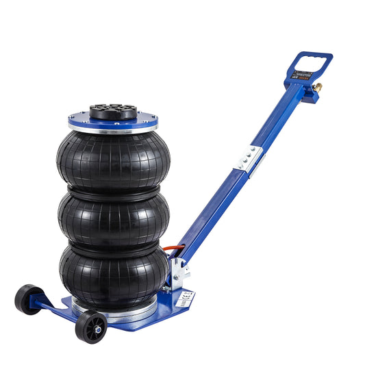 VEVOR Air Jack, 3 Ton/6600 lbs Triple Bag Air Jack, Airbag Jack with Six Steel Pipes, Lift up to 17.7", 3-5 s Fast Lifting Pneumatic Jack, with Adjustable/Nonadjustable Long Handles for Cars, Garages, Repair (Blue/Red)