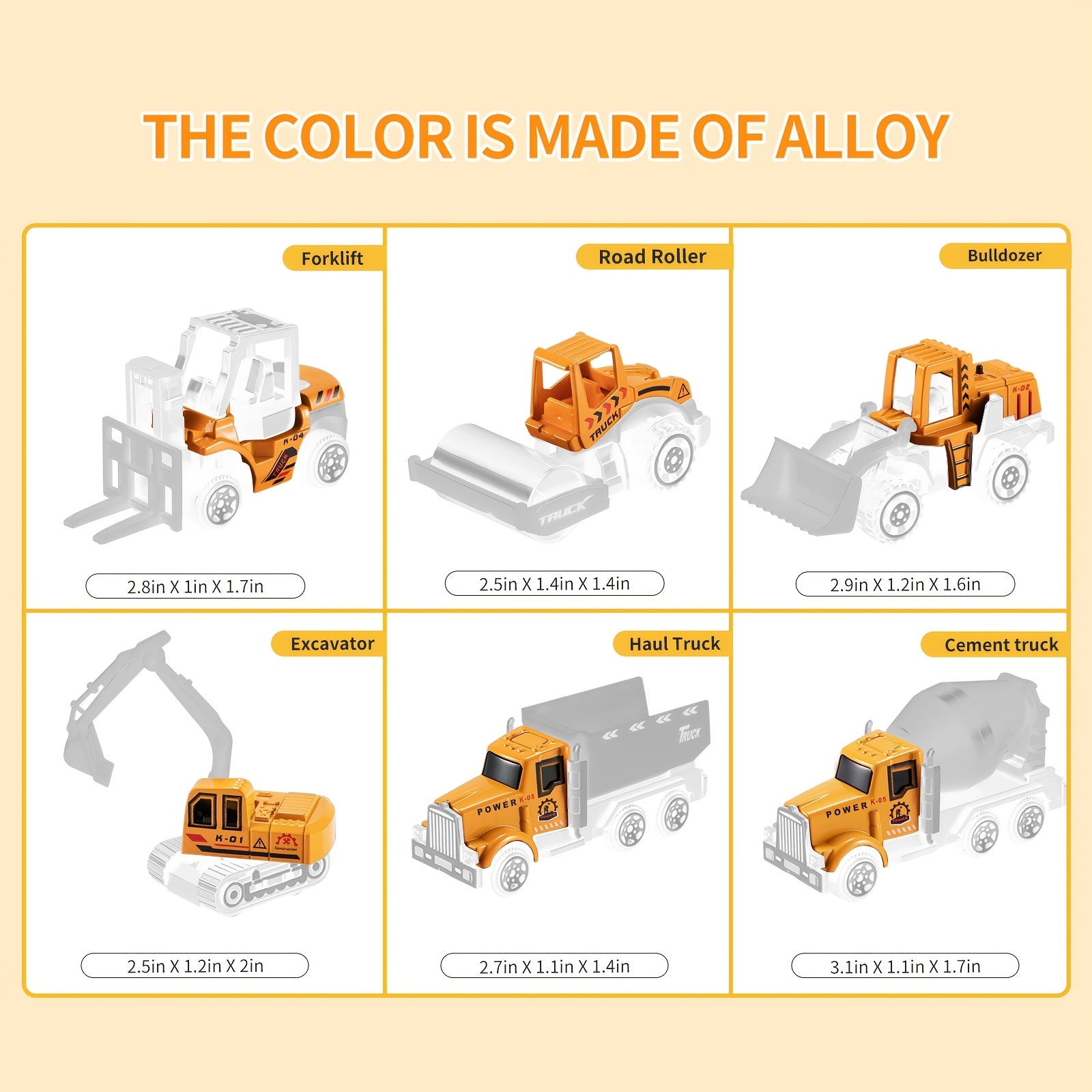 Construction Truck Toy Set With Play Mat, Carrier Truck Toys For Kids, Die-Cast Metal Toy Car Set, Fire Truck Car Kids Toys Christmas Birthday Gift For Boys Girls