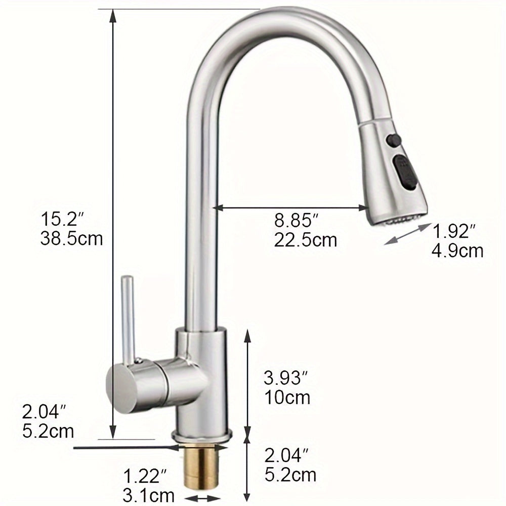 Kitchen Faucet with Pull Down Sprayer High Arc Single Handle – Brushed Nickel, Matte Black & Brushed Gold Finish, Commercial Modern Kitchen Sink Faucet for RV & Home